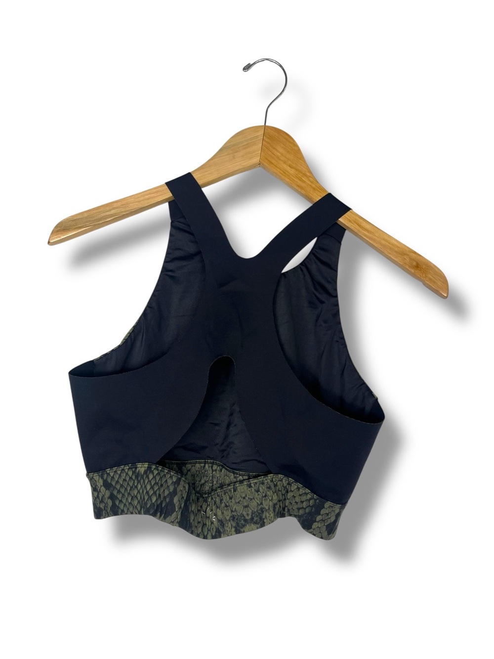 VARLEY Sherman High Neck Sports Bra Longline Large Boa Snakeskin Green Neoprene - Picture 6 of 7